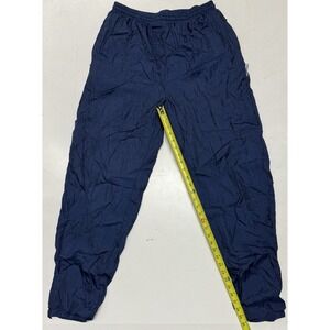 Vintage Givenchy Activewear Track Pants Men's Large Lined Navy Blue Nylon